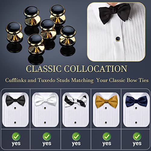 HAWSON Men’s Cufflinks and Tuxedo Studs Set with Gift Box; Men’s Jewelry or Accessories Suitable for Black Suit White shirts vest and Red Bow tie on Wedding or Anniversary and Birthday - Image 5