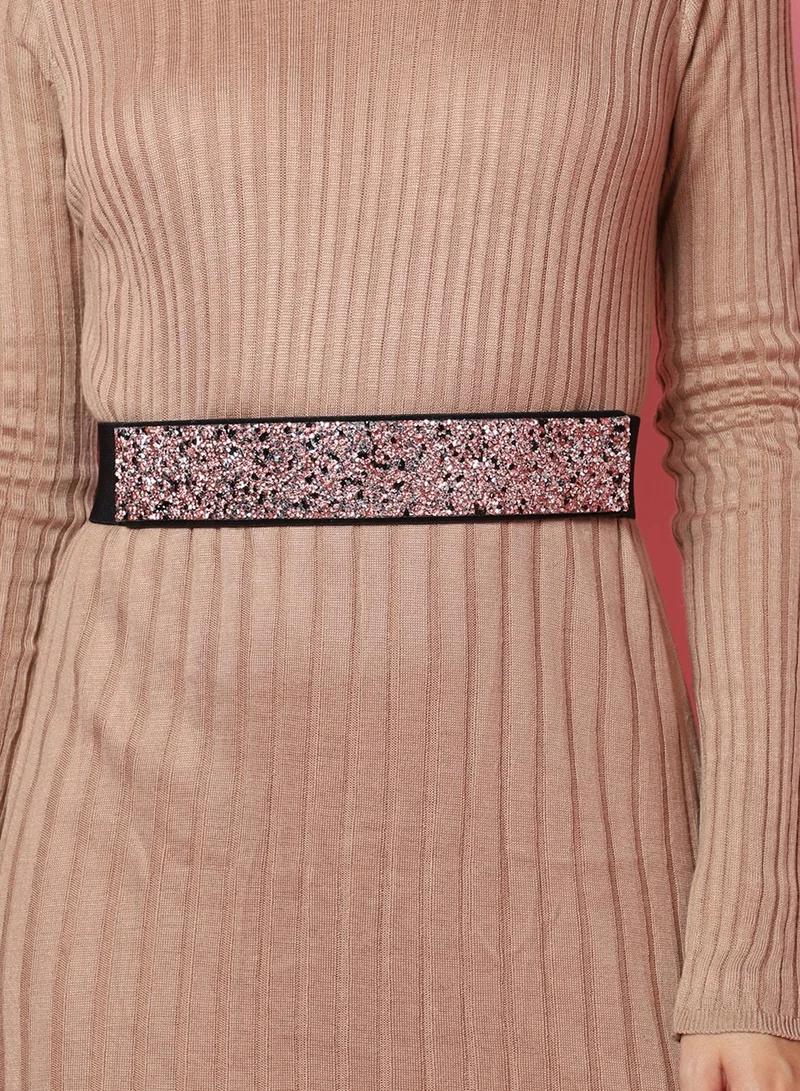 Haute Sauce Pink Textured Waist Belt