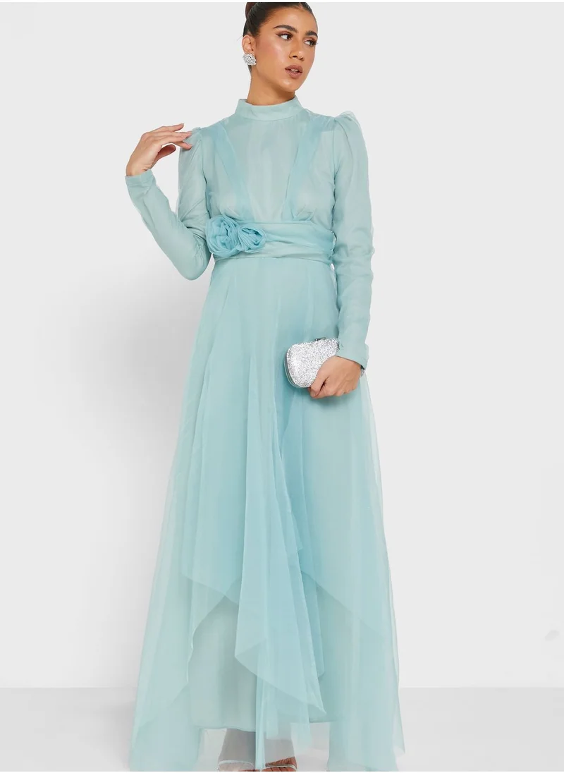 Khizana Asymmetrical Ruffled Dress