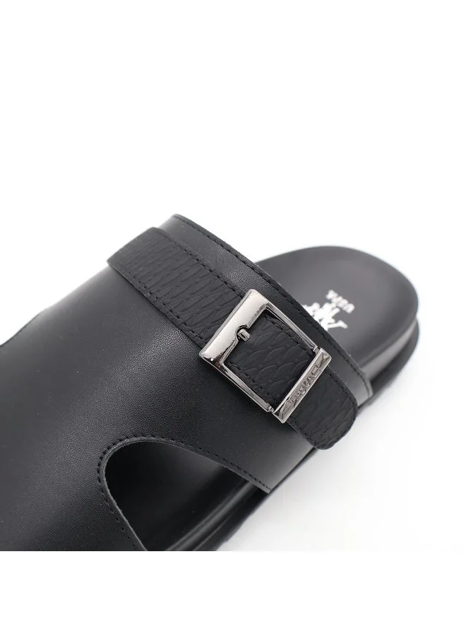 U.S. Polo Assn. BLACK U.S. Polo Assn. Men's Black Slide Sandals – Adjustable Buckle Strap, Cushioned Comfort Footbed, Non-Slip Sole, Casual Slip-On for Everyday Wear for Men | Best Price UAE