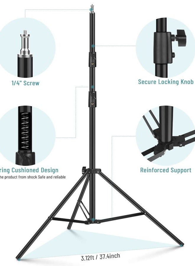 Sdfghj Heavy Duty 9.2 Feet/110'' Light Photography Tripod Stand, Sdfghj Aluminum Spring Cushioned Lighting Stand with Carry Bag for Relfectors Portrait, Softboxes, Umbrellas, Backgrounds, Flash, 280CM - Image 3
