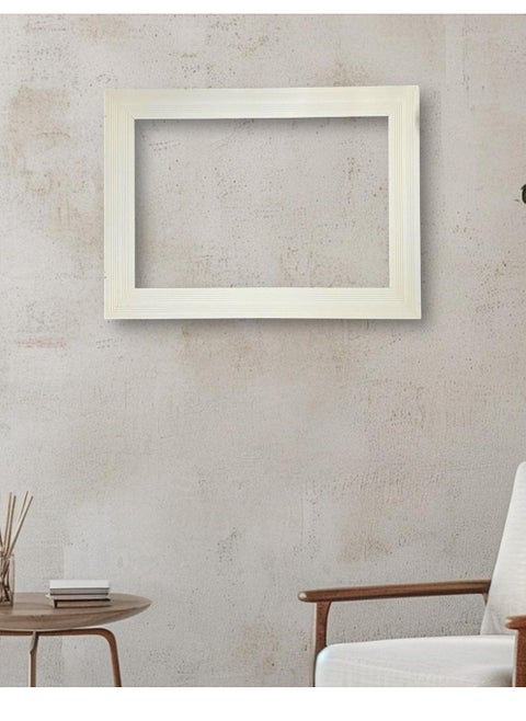 High-quality ready-made off-white wood window air conditioner frame Air conditioner frames Decorative frame that prevents dust and insects Preserves air conditioning air Easy disassembly, installation, and cleaning