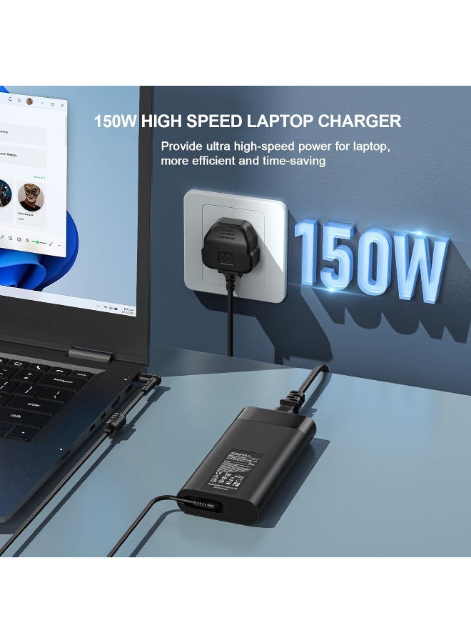 Zexen 150W 19.5V 7.7A Laptop Charger Compatible with HP Victus 15.6 i5 Gaming Laptop Pavilion Gaming 15 17 Omen 15 17 ZBook Studio G3 G4 G5 G6 G7 G8 Power Adapter Blue Tip 4.5x3.0mm - Image 4