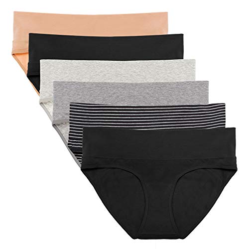Intimate Portal Maternity Underwear Cotton Pregnancy Postpartum Panties Foldable Under the Bump Briefs 6 Pack Epitome L - Image 1