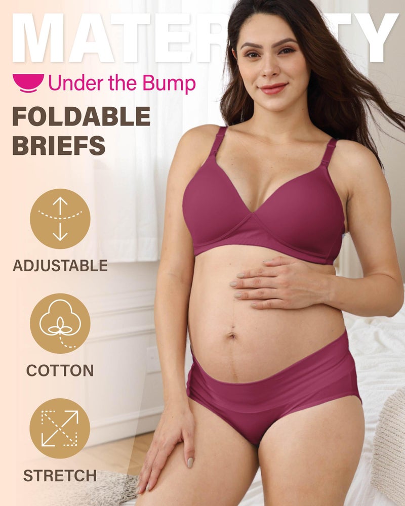 Intimate Portal Maternity Underwear Cotton Pregnancy Postpartum Panties Foldable Under the Bump Briefs 6 Pack Epitome L - Image 2