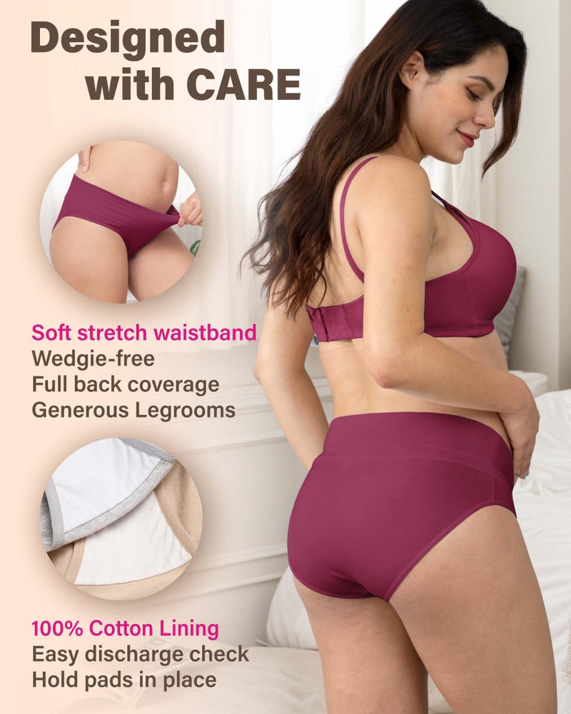 Intimate Portal Maternity Underwear Cotton Pregnancy Postpartum Panties Foldable Under the Bump Briefs 6 Pack Epitome L - Image 4