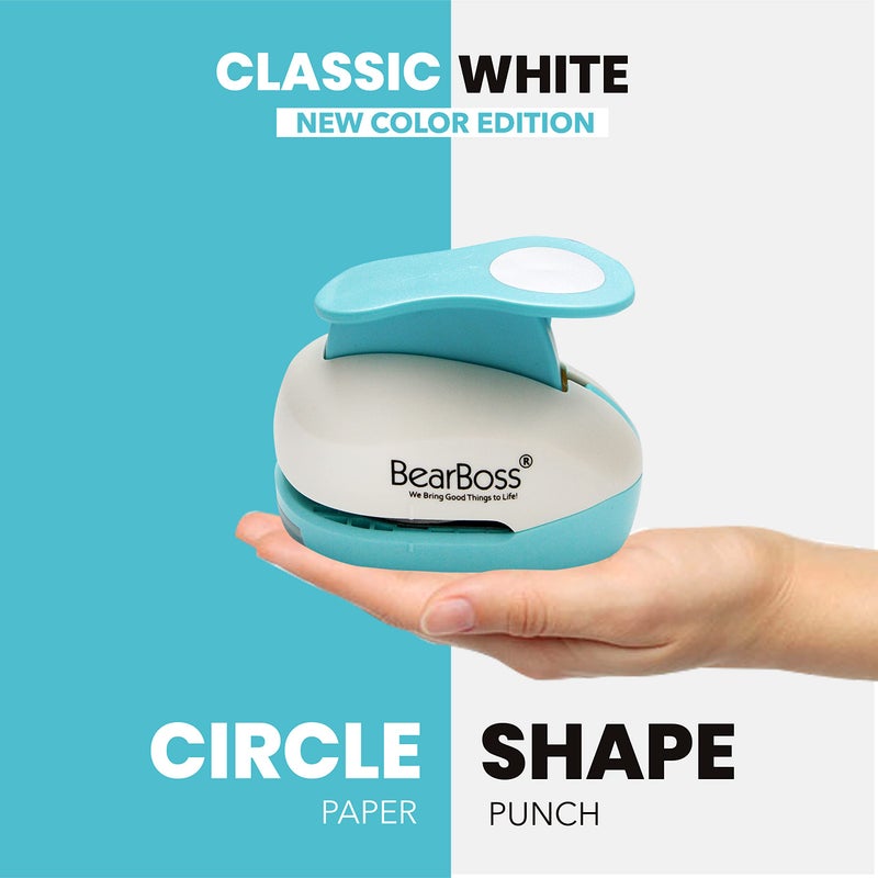 BearBoss 2 Inch Circle Punch, Hole Punch Shapes, Paper Punch Set for Scrapbooking Festival Paper Greeting Card DIY Albums Photos (Classic White) - Image 2