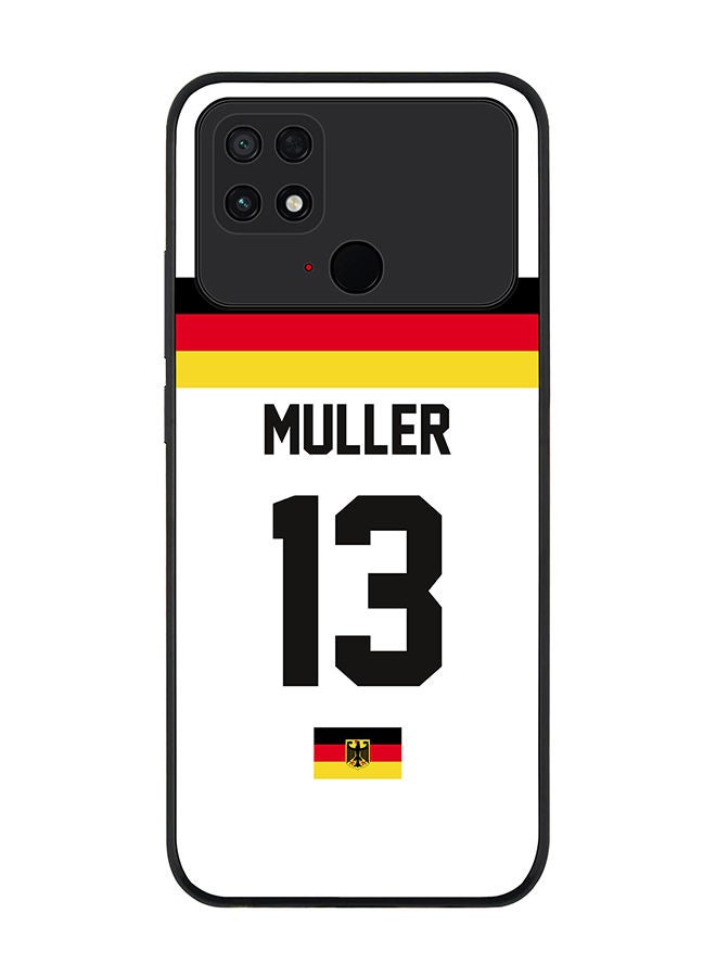 Stylizedd Rugged Black edge case for Xiaomi Poco C40 Slim fit Soft Case Flexible Rubber Edges Anti Drop TPU Gel Thin Cover - Football Team - Germany Player Name - Muller - Image 1