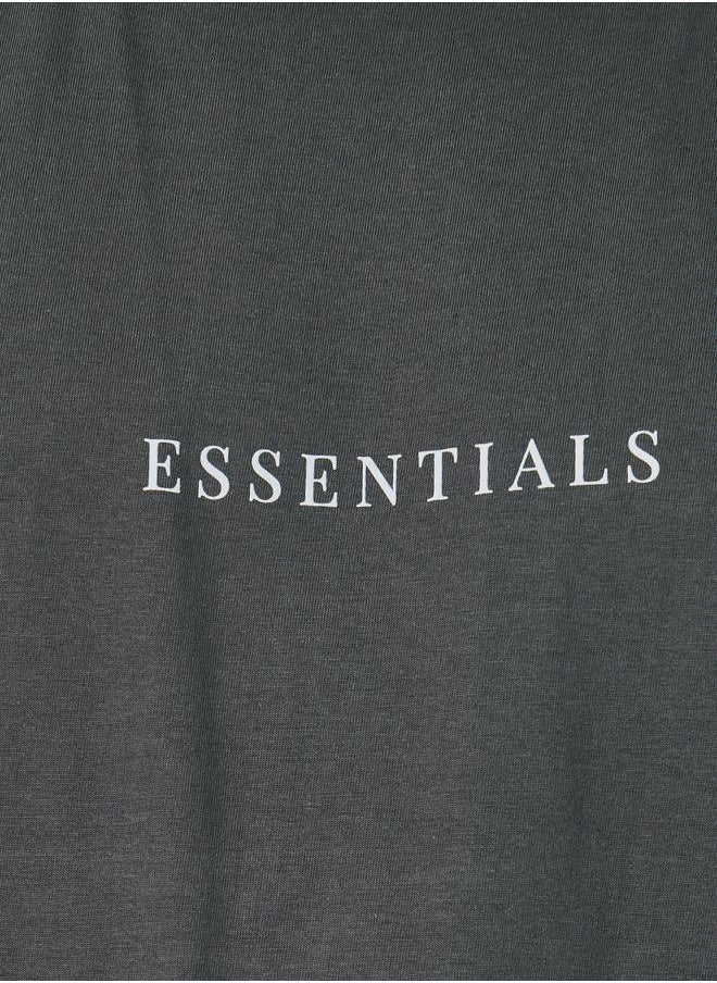 Styli Styli Slogan Print Tank T-Shirt with Solid Pyjama Set  - Image 3