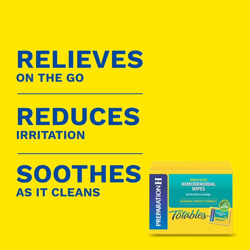 Preparation H مناديل تحضير H القابلة للشطف للبواسير مع هازل الساحرة لتخفيف تهيج الجلد - 96 قطعة - Image 2