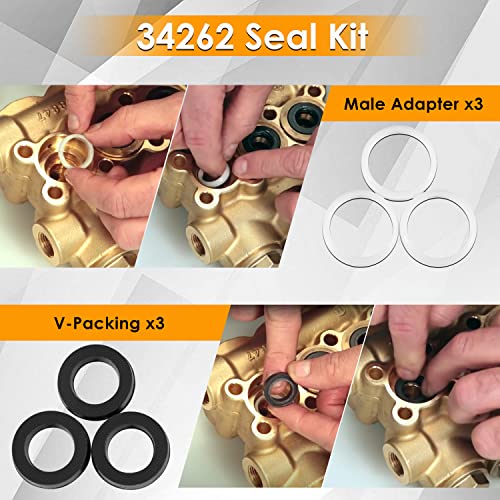 Yoursme 34262 Seal Kit for CAT Pump 66DX 6DX Pumps 6DX35G1I 6DX40G1I 66DX30G1I 66DX35G1I 66DX40G1I Model Pressure Washer Pump - Image 3