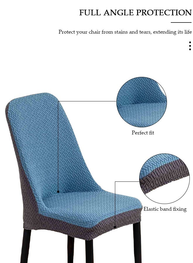 DUNISO 4 Packs Chair Covers, Stretch Jacquard Dining Chair Slipcovers, Removable Washable Chair Protector, Elastic Chair Protector Seat Covers for Hotel Dining Room Ceremony Banquet Wedding Party - Image 5