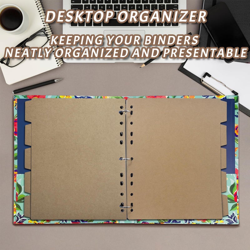 Kidepoch Kraft Binder Dividers,8.5 x 11 inches Binder Dividers with 5 Tabs, 20 Sheets Tab Dividers for 2/3/4 Ring Binder, Great for School Office Home Files Organizing - Image 5