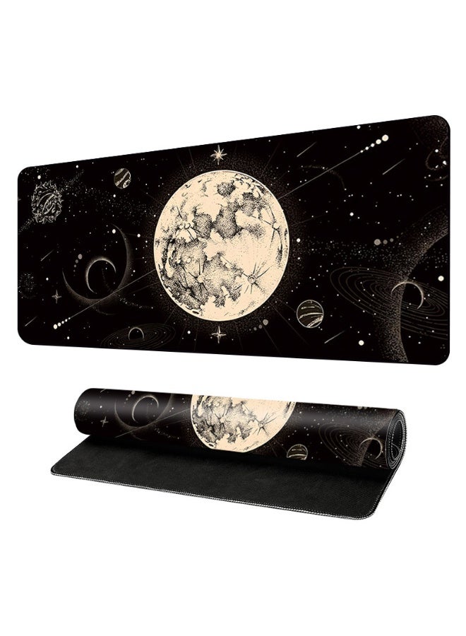 بيوينتي لوحة ماوس للألعاب بتصميم واسع المساحة - قاعدة مطاطية سميكة مانعة للانزلاق، سهلة التنظيف، حواف دقيقة، سجادة مكتب مستطيلة الشكل مناسبة للاعبين والاستخدام المكتبي، سجادة مكتب (800 × 300 × 3 مم)