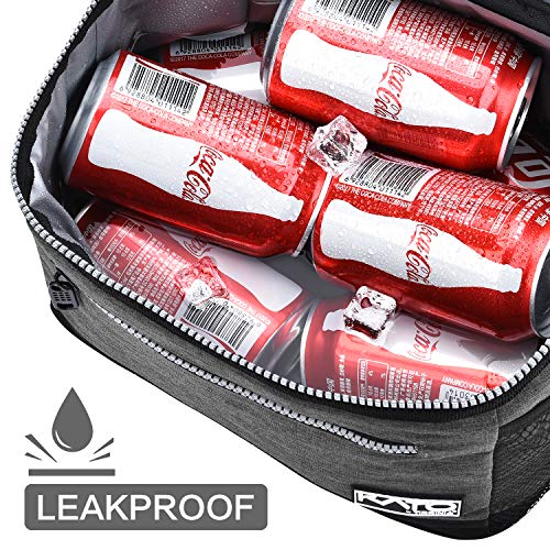 Tirrinia Insulated Lunch Box for Men/Women, Leakproof Lunch Bag for School Work, Large Lunch Tote Kids Boys Girls Student Back to School, Soft Cooler Office Picnic Beach Camping for Adults,Dark Grey - Image 3