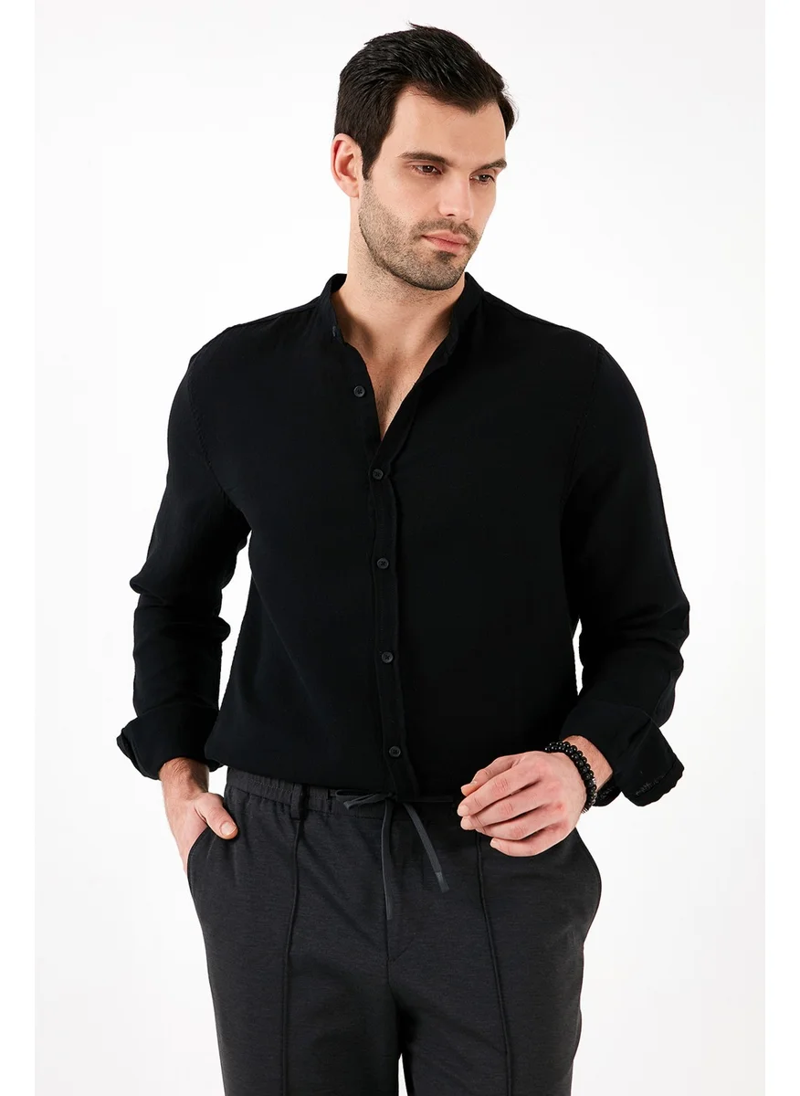 Buratti Cotton Regular Fit Mandarin Collar Shirt Men's Shirt CF25S127702