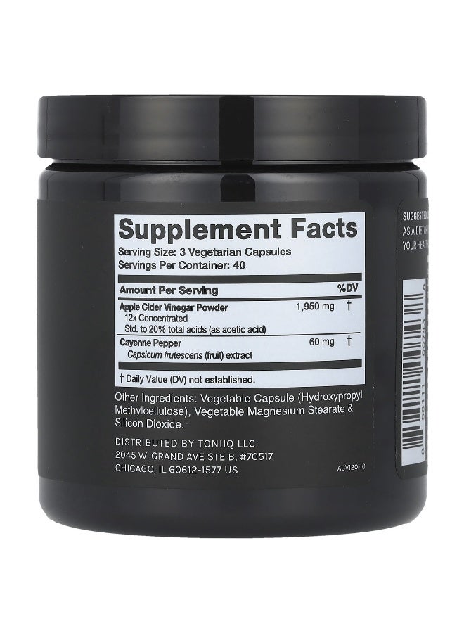 Toniiq Toniiq, Apple Cider Vinegar, 120 Capsules  - Image 2