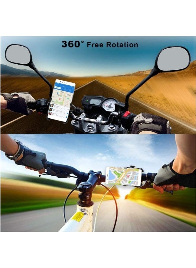 حامل جوال للدراجة والموتوسيكل حامل هاتف ألومنيوم بتصميم دوار 360° وخامة مقاومة للاهتزاز متوافق مع جميع الهواتف 3.5-7 بوصة - Image 4