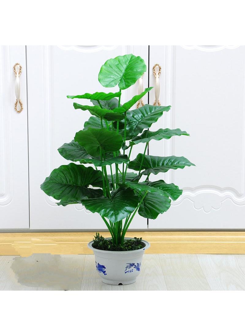 Generic 18 Forked Branches Simulated Plant Bonsai With Plastic Flower Pots Indoor Living Room Decoration Simulated Green Plants Potted Plants Artificial Flower Decorations Bonsai  - Image 1