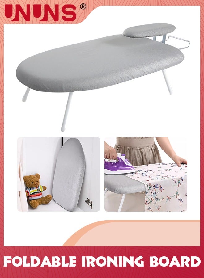 UNUNS Tabletop Ironing Board,Folding Tabletop Ironing Board With Fixed Sleeve And Iron Holder,Portable Folding Mini Iron Board For Sewing,Household,Craft Room,Dorm - Image 1