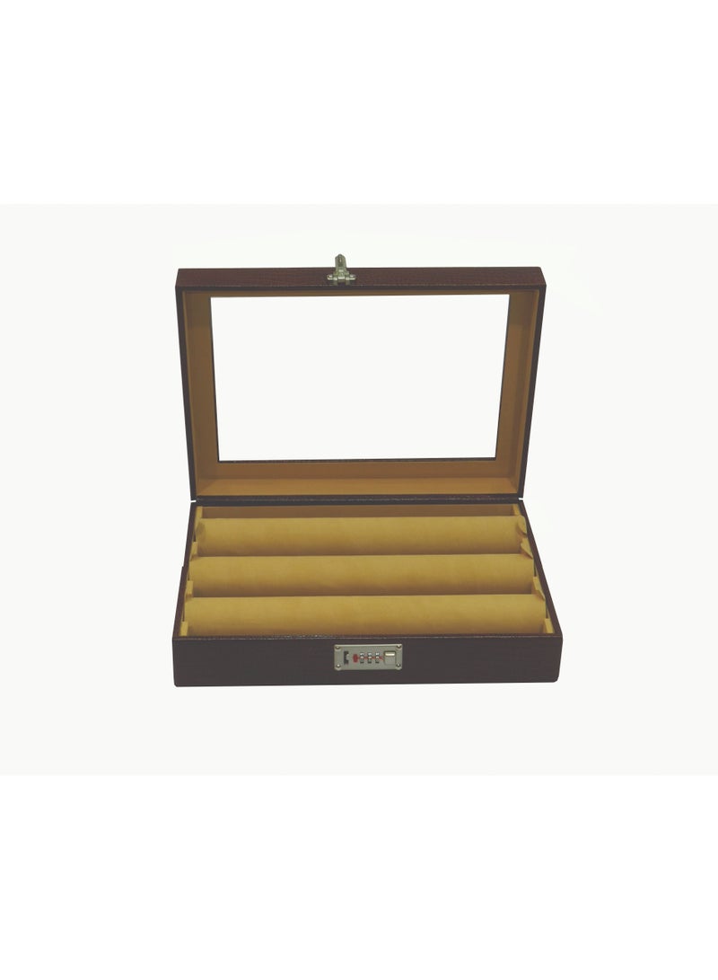 LAVERI LEATHER Laveri Genuine Leather Bracelet Jewelry Box with 3 Removable Rolls - Holder Stores Bracelets, Bangles & Watches Bangle Vanity Box REMOVABLE Vanity Box Removable Vanity Box - Image 1