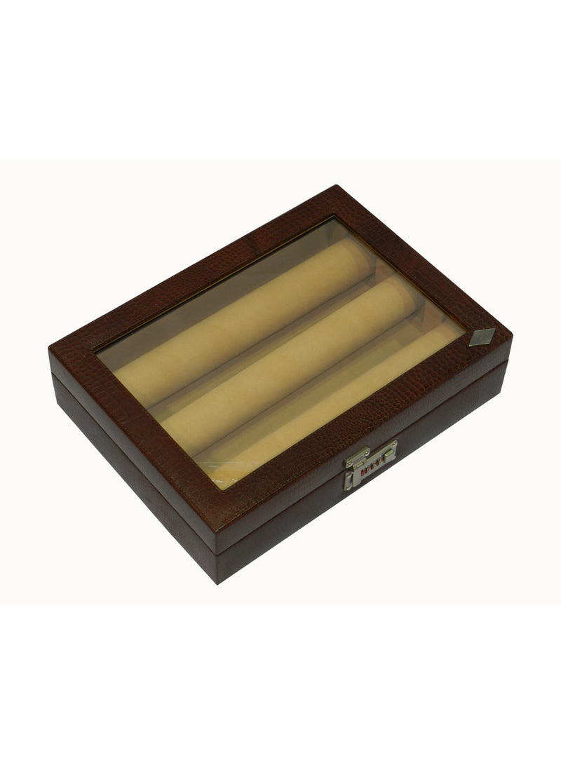LAVERI LEATHER Laveri Genuine Leather Bracelet Jewelry Box with 3 Removable Rolls - Holder Stores Bracelets, Bangles & Watches Bangle Vanity Box REMOVABLE Vanity Box Removable Vanity Box - Image 2