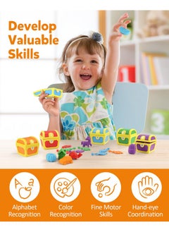 Coogam Coogam Alphabet Learning Toys for Toddlers, 26pcs Surprise Letters Treasure Locks with Keys, Uppercase Lowercase ABC Matching Color Sorting Game, Montessori Fine Motor Skill Gift for 3 4 5 Year Old  - Image 4