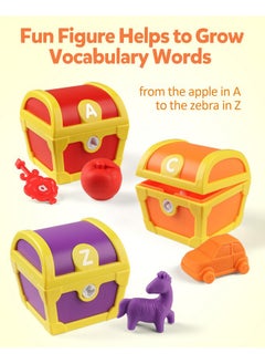 Coogam Coogam Alphabet Learning Toys for Toddlers, 26pcs Surprise Letters Treasure Locks with Keys, Uppercase Lowercase ABC Matching Color Sorting Game, Montessori Fine Motor Skill Gift for 3 4 5 Year Old  - Image 3