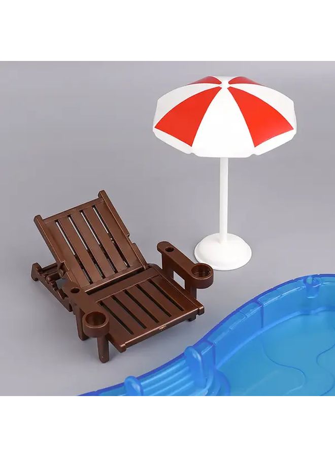 Miniature Swimming Pool Set With Beach Chair Model For Home Decor And Photography Props - Image 1