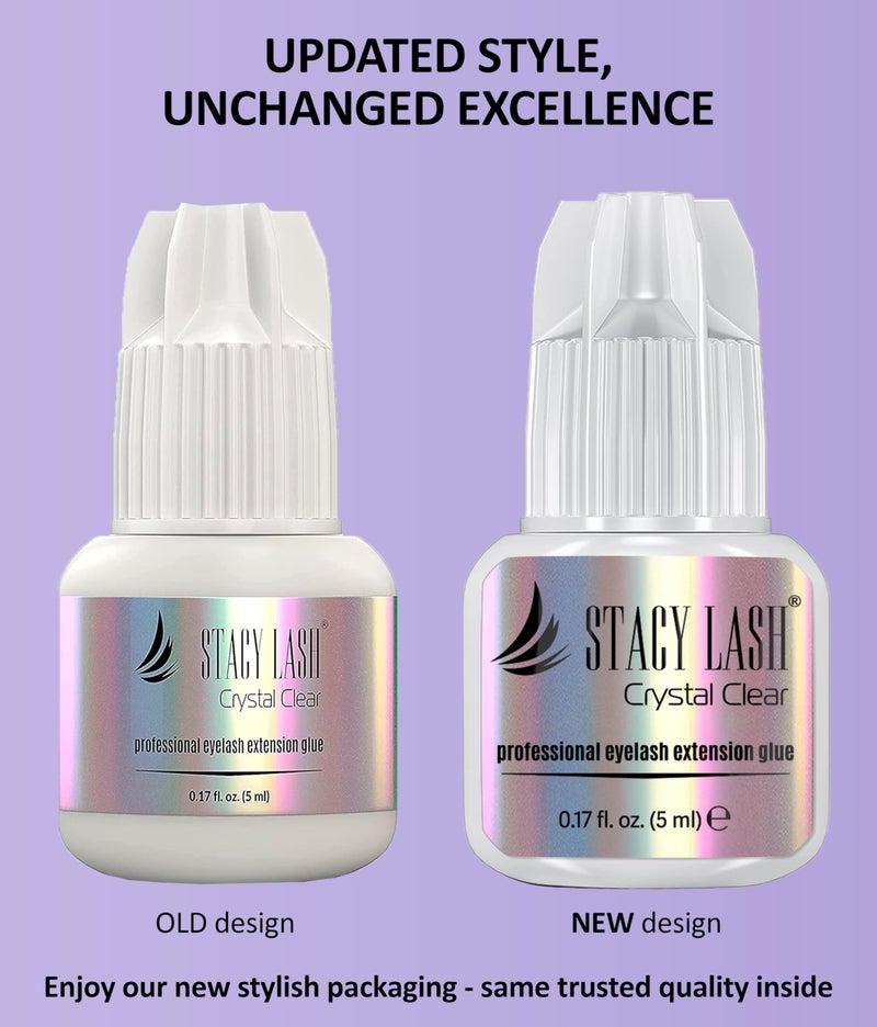 STACY LASH Crystal Clear Eyelash Extension Glue (0.17fl.oz/5ml)/1 Sec Drying Time/Retention â€“ 8 Weeks/Transparent Adhesive/Lash Tech Supplies - Image 3