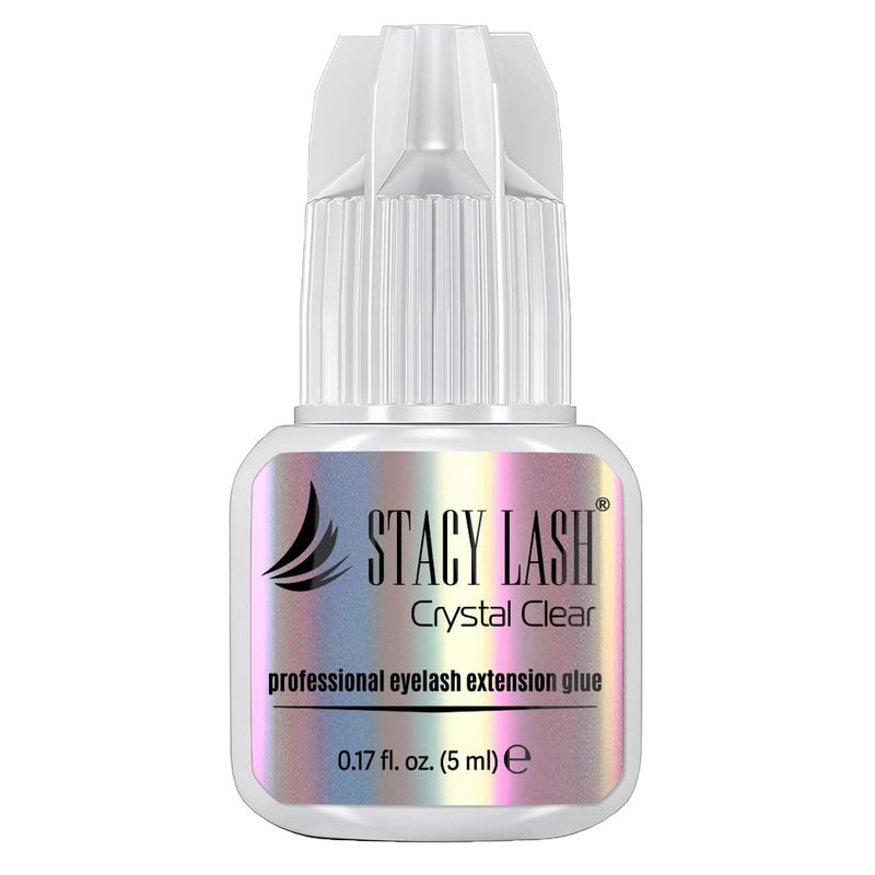 STACY LASH Crystal Clear Eyelash Extension Glue (0.17fl.oz/5ml)/1 Sec Drying Time/Retention â€“ 8 Weeks/Transparent Adhesive/Lash Tech Supplies - Image 1