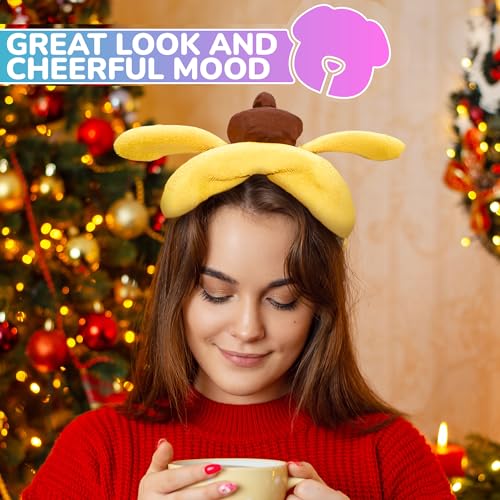 LIBERHAUS Yellow Bear Ears Headband – Halloween Chipmunk Ears for Costume Party – Universal Size, Dog Kawaii Headband for Spa - Image 5