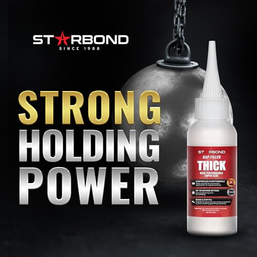 Starbond Thick Super Glue Pro Kit (2 oz) – Gap-Filling CA Glue (Cyanoacrylate Adhesive) – with Clog-Resistant Cap, Microtips & Extra Nozzle for Woodworking, Crafts, Carpentry, Archery Fletching - Image 5