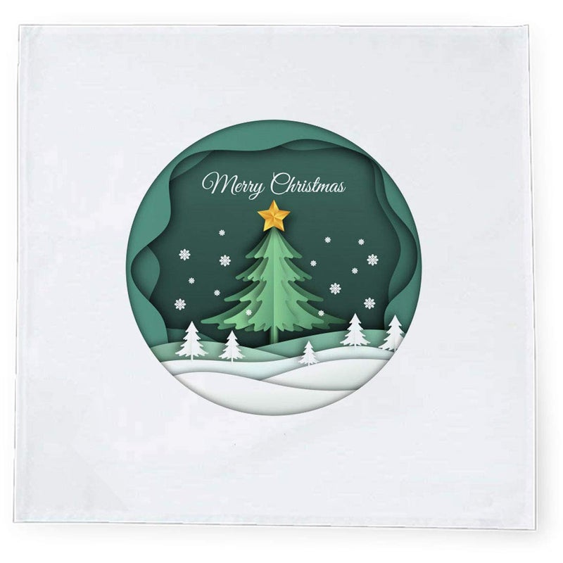 Khakee 6 Pcs Christmas Theme Tafta Silk Table Napkins 10x 10 for Xmas Decoration Christmas OrnamentsChristmas Gift npxmas46P - Image 2