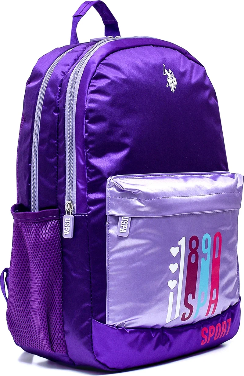 U.S. Polo Assn. Purple Backpack Pencil Case Set Printed