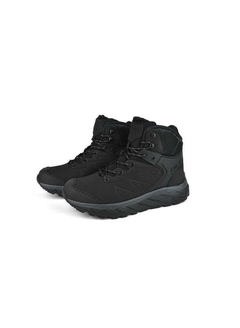 QILOO Men's High-Top Outdoor Hiking Boots - Black - Image 3