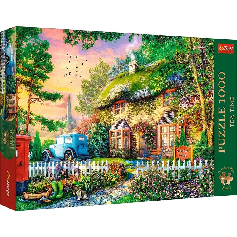 Trefl - Tea Time: Stoney Lane Cottage Premium Puzzle 1000 Pieces - 10852 - Image 1