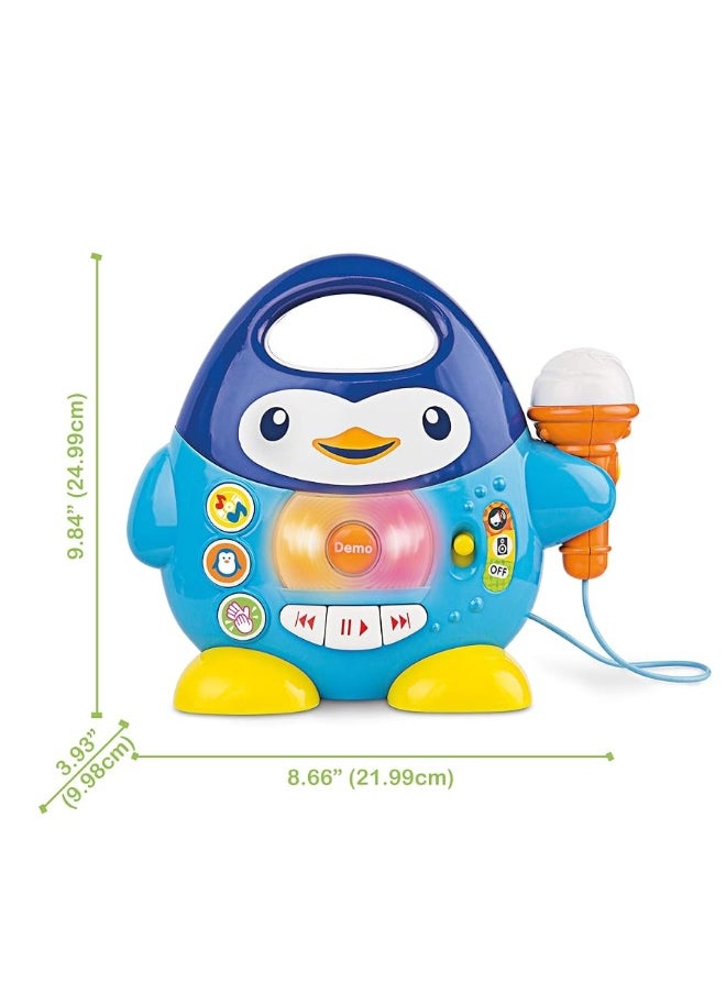 KiddoLab Toddler Karaoke Machine: Fun Musical Toys for Toddlers 1-3 & 3-5 | Ideal Kids Karaoke Machine for Boys | Engaging Toddler Toys 2-3 for Aspiring Little Singers (Penguin)  - Image 2