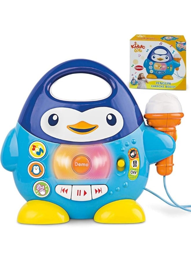 KiddoLab Toddler Karaoke Machine: Fun Musical Toys for Toddlers 1-3 & 3-5 | Ideal Kids Karaoke Machine for Boys | Engaging Toddler Toys 2-3 for Aspiring Little Singers (Penguin)  - Image 5