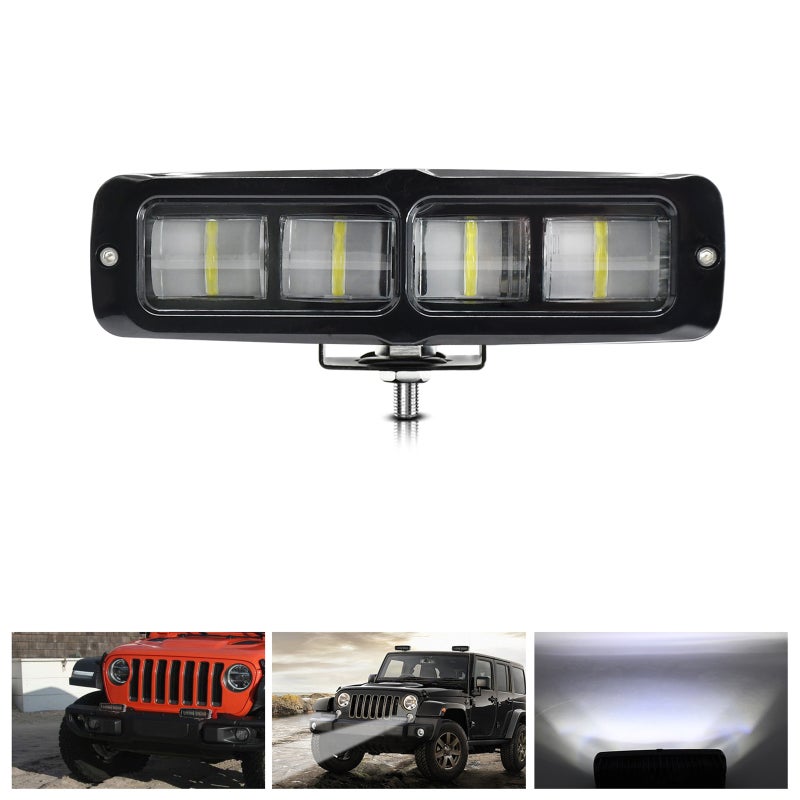 LED Work Light 6inch 2pcs High Brightness Flat Lens Design - IP68 Waterproof Durable LED Work Light for Off-Road Vehicles Trucks ATVs Outdoor & Indoor Use - Image 2