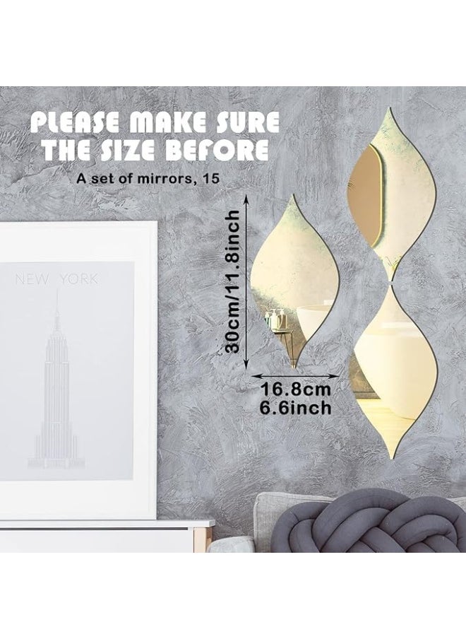 10 Pack Acrylic Mirror Wall Stickers – Elegant Decorative Mirror Tiles for Home Décor, 30 x 16.8 cm, Silver, 1mm Thickness
