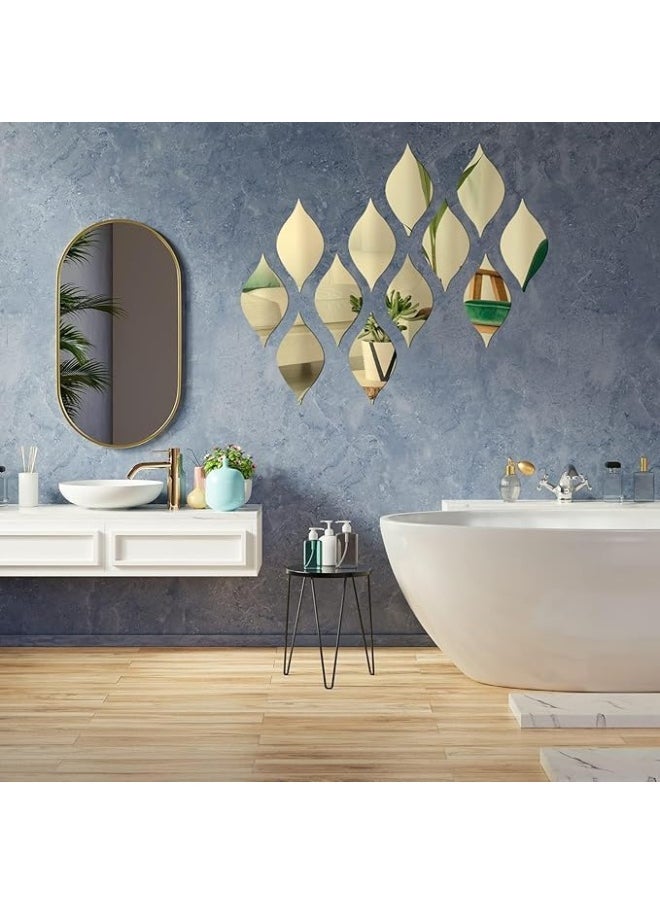 10 Pack Acrylic Mirror Wall Stickers – Elegant Decorative Mirror Tiles for Home Décor, 30 x 16.8 cm, Silver, 1mm Thickness