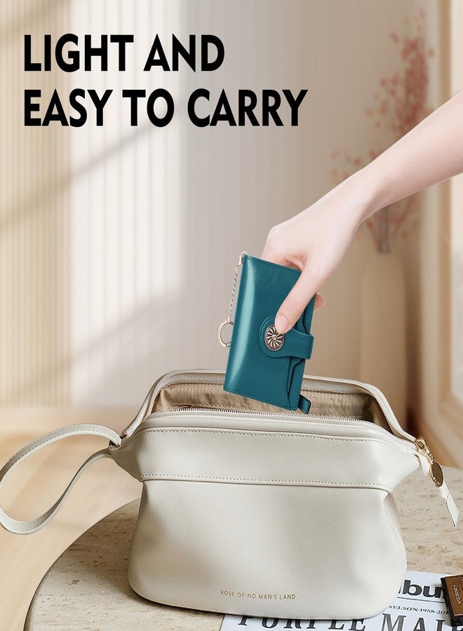 Travelambo Small Womens Wallet with 2 ID Windows, RFID Blocking Bifold Leather Card Holder Purse with Zipper Coin Pocket - Image 5