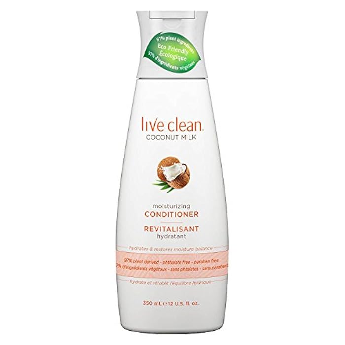 Live Clean Coconut Milk Moisturizing Conditioner (Pack of 2) with Certified Organic Coconut Extract and Oil, Petrolatum-free, Phthalate-free and Paraben-free, 12 oz - Image 2