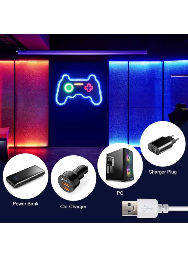 Soofam Neon Light,Gamer Neon Sign,Shaped Decor Neon For Teen Boy Room Decor, LED Game Neon Sign Gaming Wall Decor - Best Gamer Gifts For Boys, Kids - Image 3