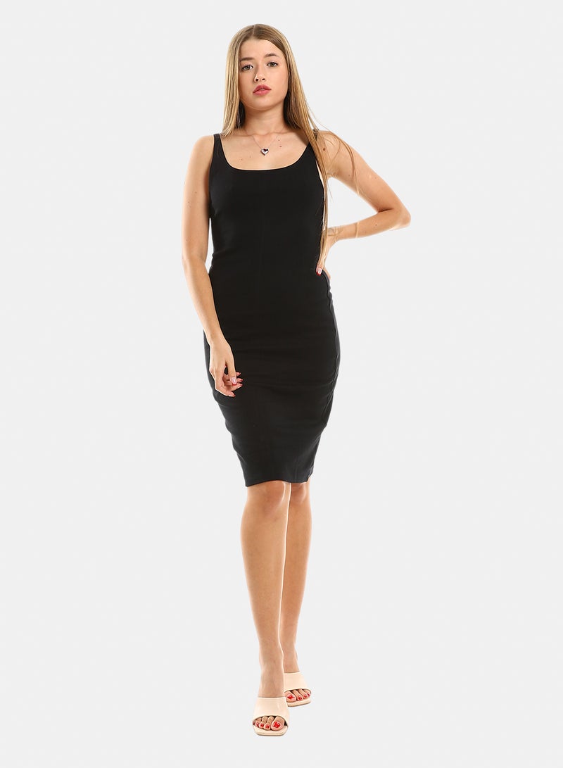 belle Sleeveless Bodycon Plain Dress - Image 1