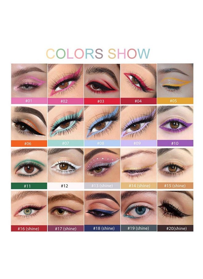 BONNIE CHOICE BONNIE CHOICE 20 PCS Colored Eyeliners Pencil Set, 20 Colors Waterproof Long Lasting Retractable Matte Colorful Eyeliner Milti-Functional Eyeliner Eyeshadow Highlight Pen Christmas Gifts for Women  - Image 3