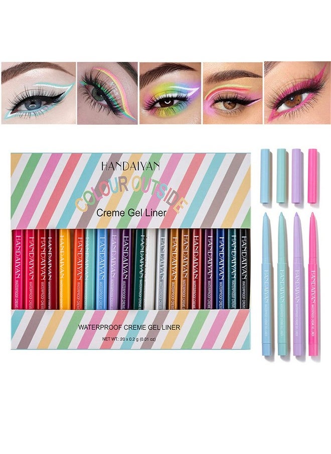 BONNIE CHOICE BONNIE CHOICE 20 PCS Colored Eyeliners Pencil Set, 20 Colors Waterproof Long Lasting Retractable Matte Colorful Eyeliner Milti-Functional Eyeliner Eyeshadow Highlight Pen Christmas Gifts for Women  - Image 1