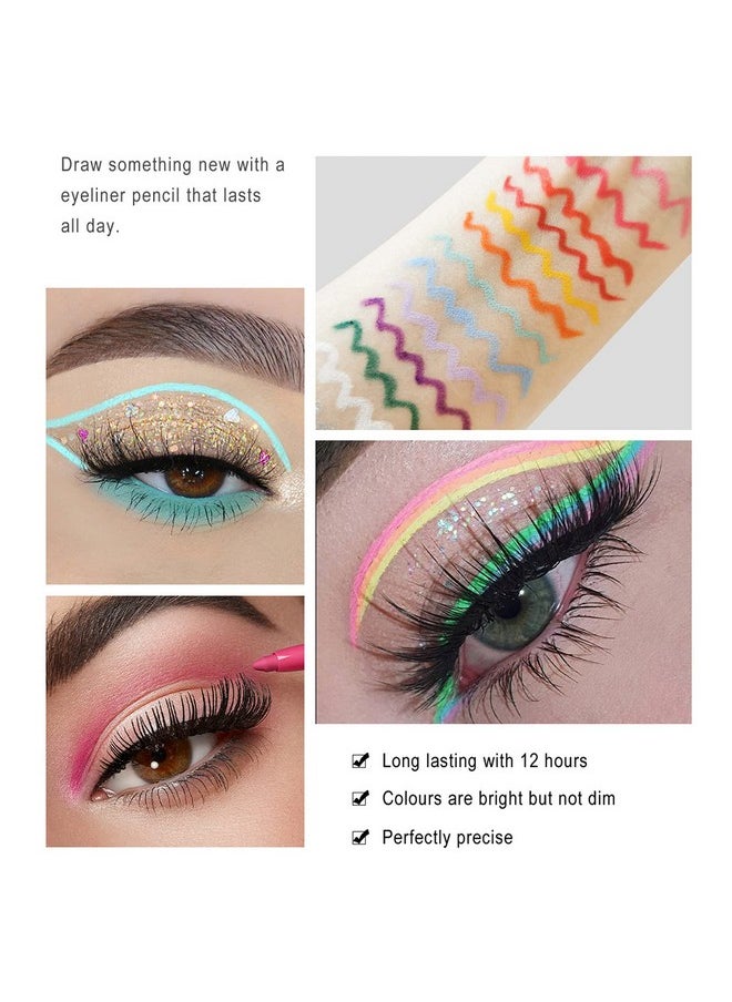 BONNIE CHOICE BONNIE CHOICE 20 PCS Colored Eyeliners Pencil Set, 20 Colors Waterproof Long Lasting Retractable Matte Colorful Eyeliner Milti-Functional Eyeliner Eyeshadow Highlight Pen Christmas Gifts for Women  - Image 5