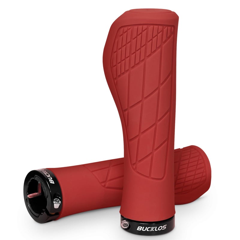 BUCKLOS Single Lock-on Bike Handlebar Grips - Mountain Bike MTB Ergonomic Anti-Slip Handle Grip - Bicycle Comfort Locking Handle Bar for BMX/Cruiser Bike/Scooter (7/8" Black) - Image 1